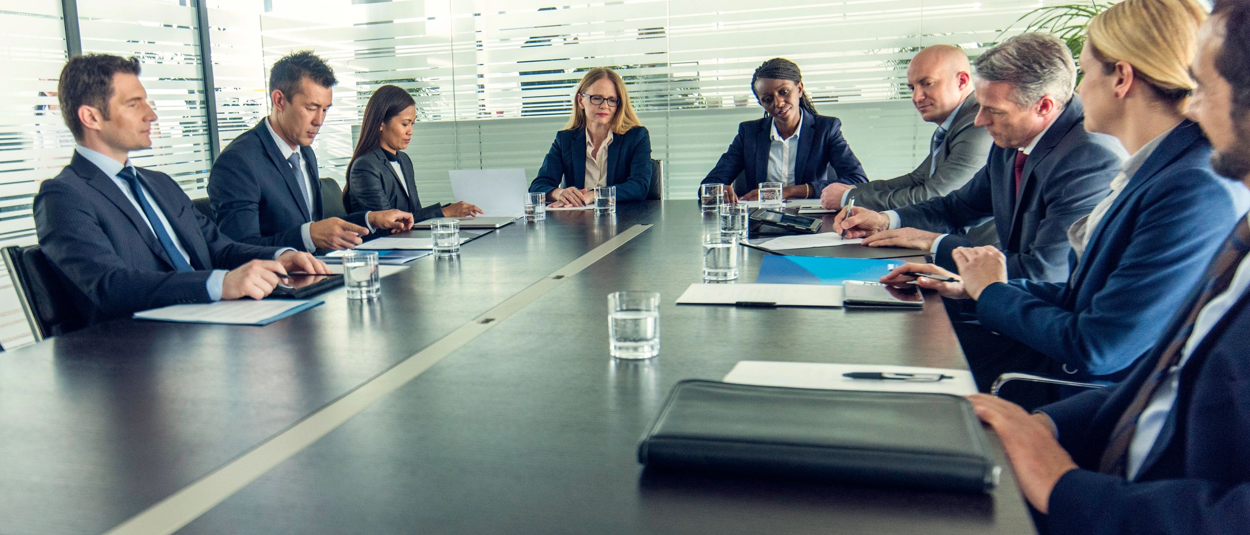 Executive team evaluating technology vendors in a board meeting